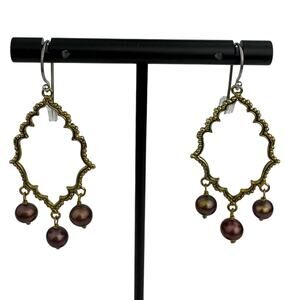New Willow House Jewelry by Sarah Blaine Mila Chocolate Pearl Drop Earrings
